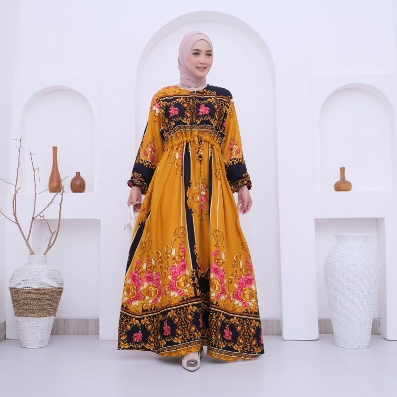 MORITA DRESS // GAMIS RAYON VISCOSE PREMIUM BUSUI JUMBO-ZANZEA DRESS MOTIF