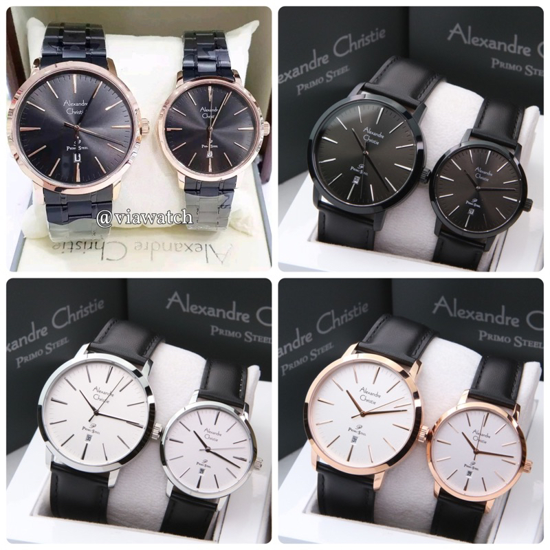 Jam Tangan Couple Alexandre Christie Ac1028 ac 1028 leather