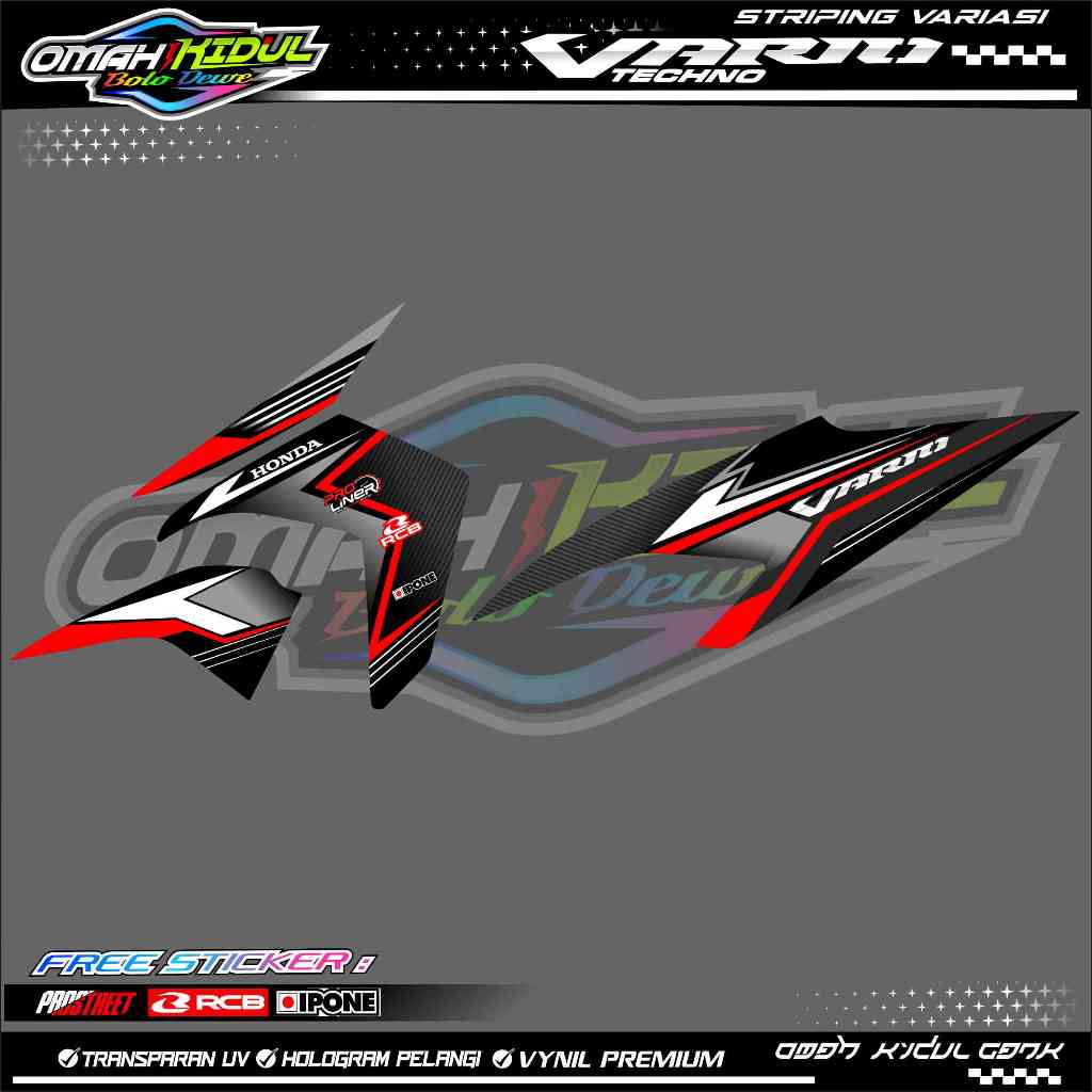 STRIPING VARIASI MOTOR VARIO TECHNO 110 / STICKER LIST HONDA VARIO TECHNO 110