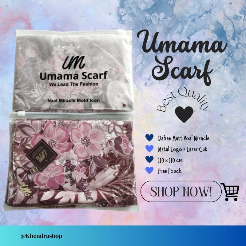 UMAMA SCARF VOAL MIRACLE MOTIF BUNGA + FREE POUCH
