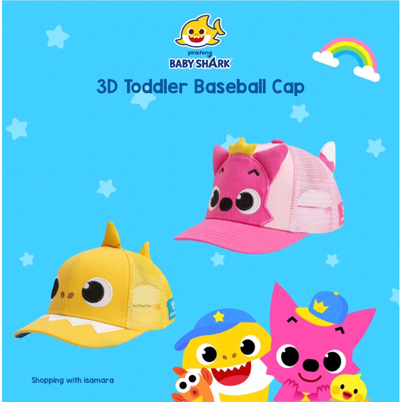 Pinkfong Baby Shark 3D Toddler Baseball Cap / Topi Anak