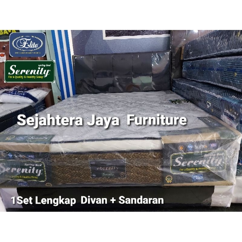 SET Springbed Elite Serenity Eternity Pillow Top + Divan (BONUS 2 BANTAL)