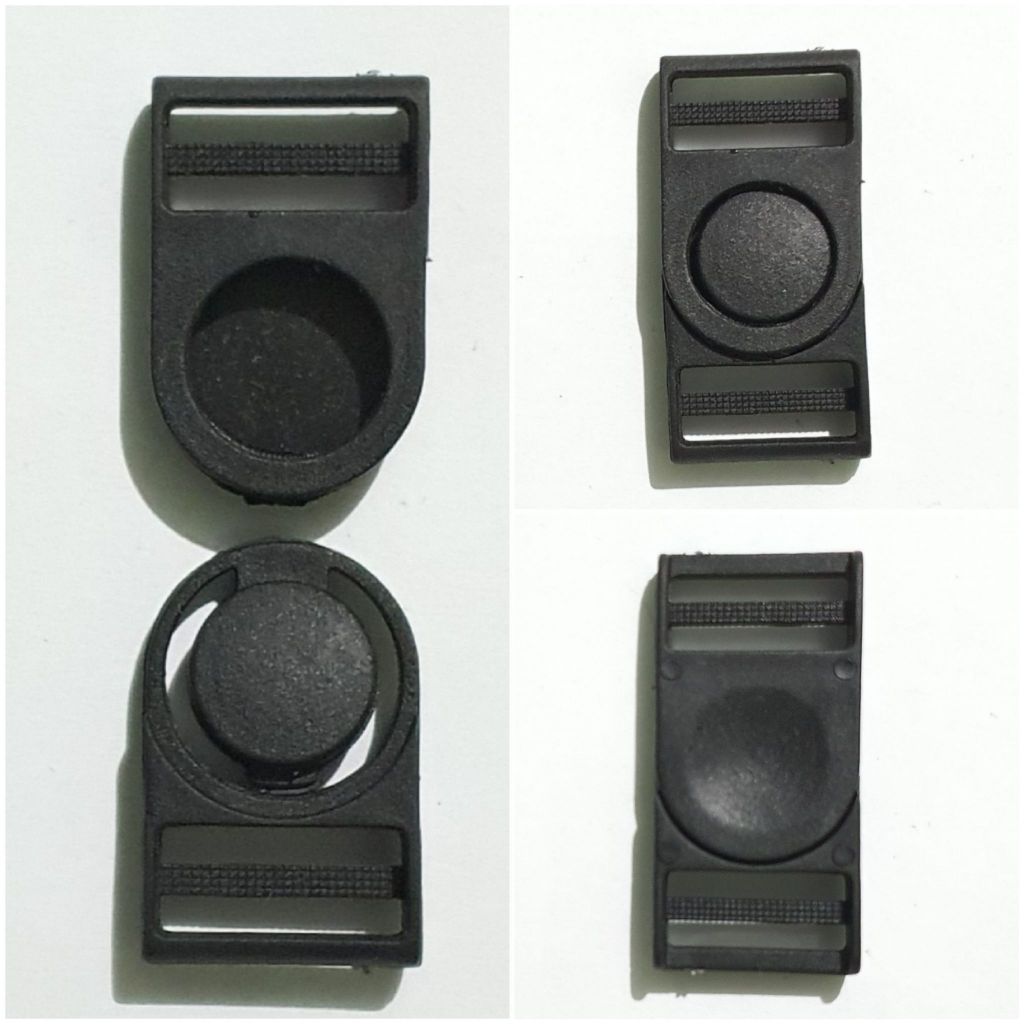

Gesper Plastik Kunci Stopper Buckle ID Card Selot Putar Bulat Tas 2 cm satuan grosir pak