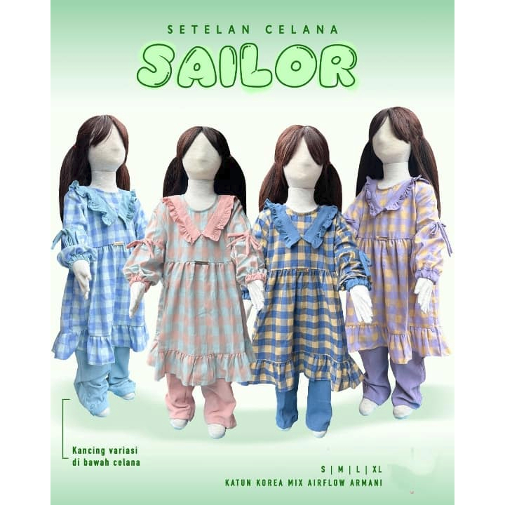 oneset stelan anak SAILOR ( 09 ) / stelan celana anak cewek/ stelan muslim anak cewe / BAJU MUSLIM A
