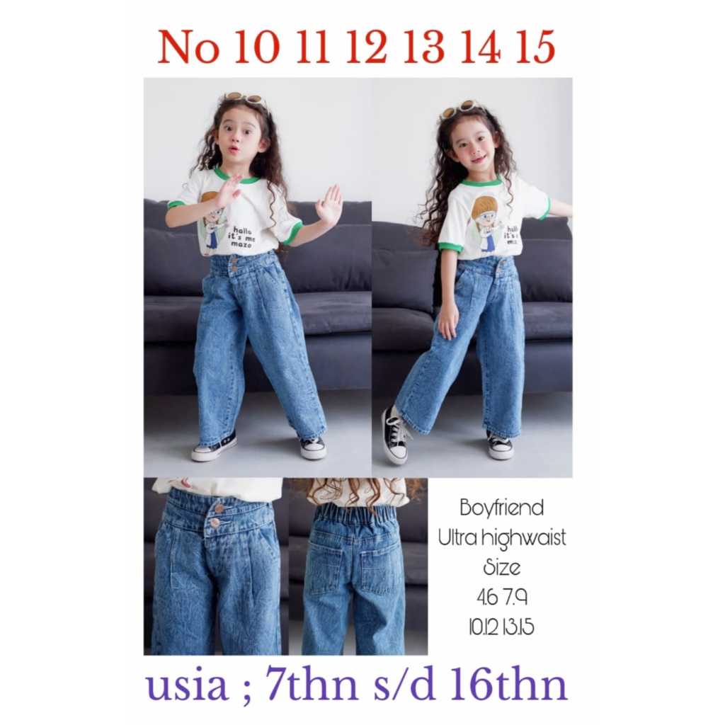 CELANA JEANS ANAK CEWEK BOYFRIEND / CELANA PANJANG BOYFRIEND ANAK REMAJA / CELANA REMAJA ANAK CEWEK 