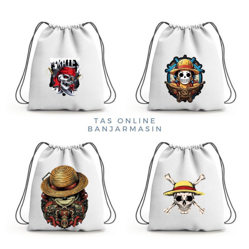 Tas Online Banjarmasin - Tas Serut Tema One Piece Full Printing Untuk Pria & Wanita