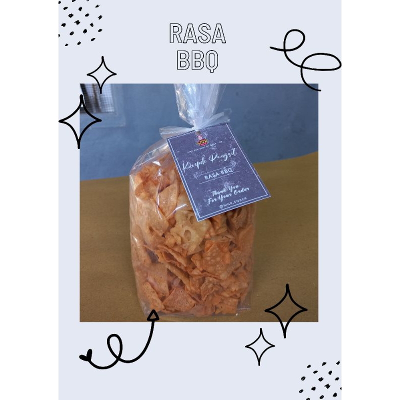 

KERIPIK PANGSIT RASA BBQ 500 GRAM WGR SNACK