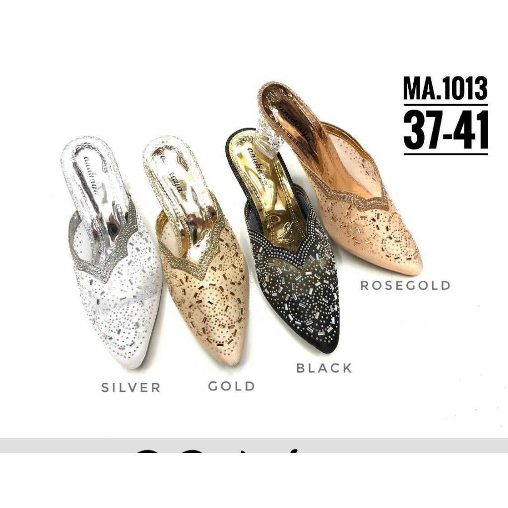 Anakaya selop sendal pesta wanita MA 1013 hitam,silver 37-41