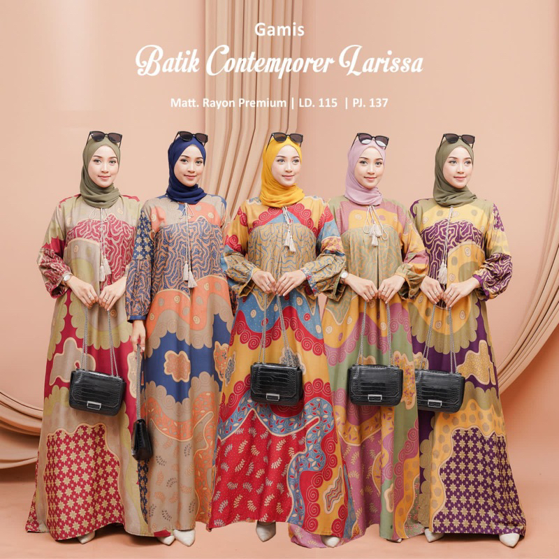 gamis dress batik larissa