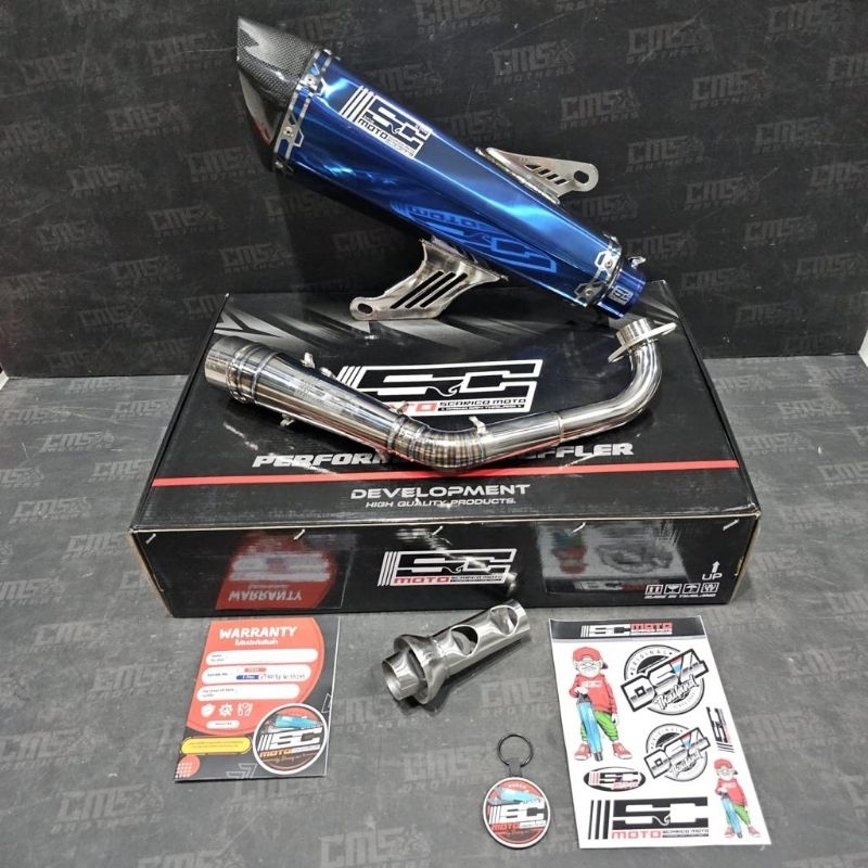 Knalpot Sc Moto Titanium Blue Exhaust Original Thailand Yamaha Xmax 250 New
