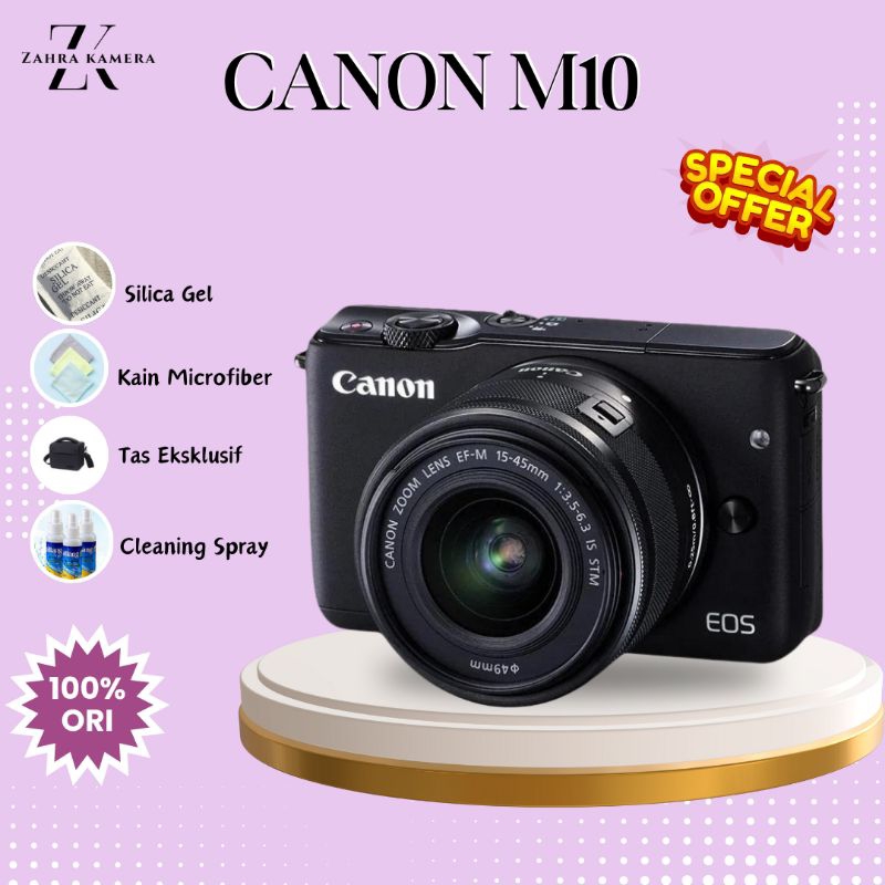 Canon M10 Kit Second Body Only Kamera Mirrorless Bekas Original Wifi Lensa Kit + Memori + Tas Baru + Garansi Toko