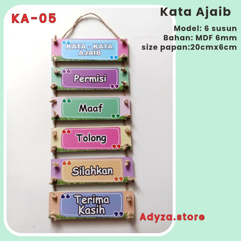 adyza hiasan dinding kelas kata ajaib