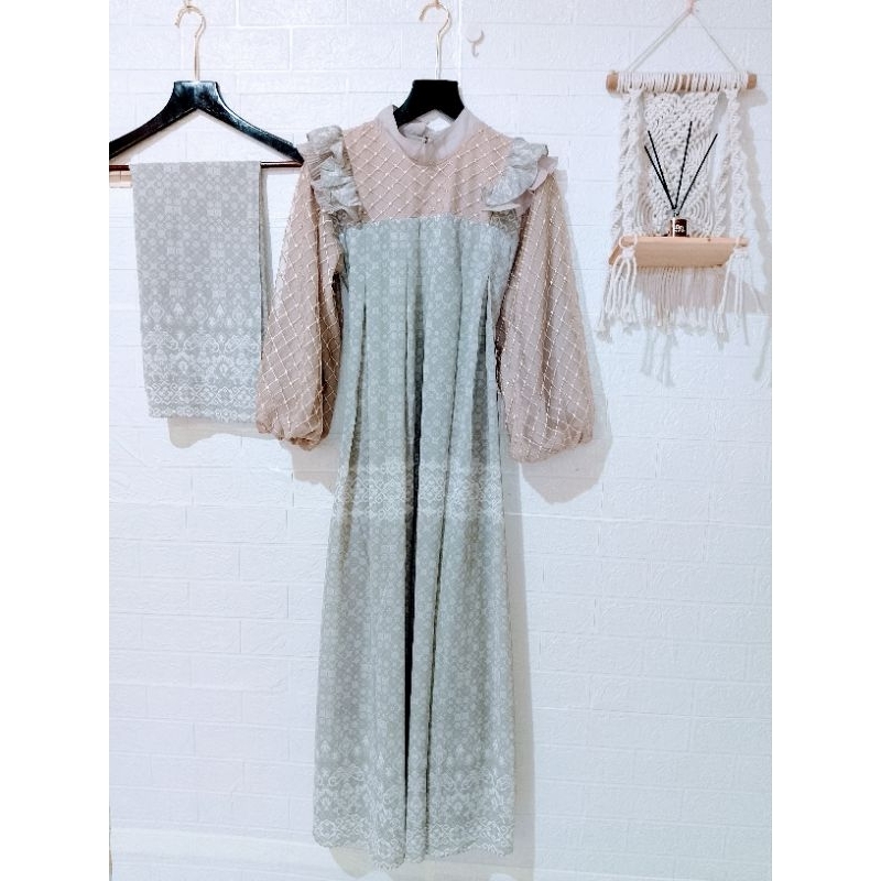 GAUN BRUKAT KACA SET HIJAB(GRATIAS CITRA)