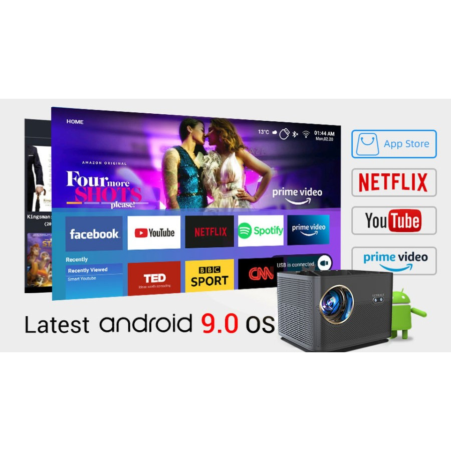 EZZRALE EZR3 SMART ANDROID PROJECTOR 380 ANSI LUMENS PROYEKTOR