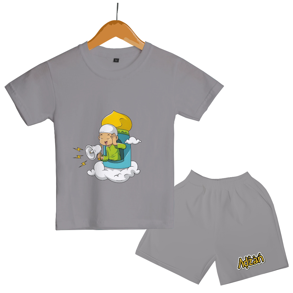 GG Setelan Anak Baju Lebaran Ramadhan Fashion Muslim Terbaru Motif Adzan