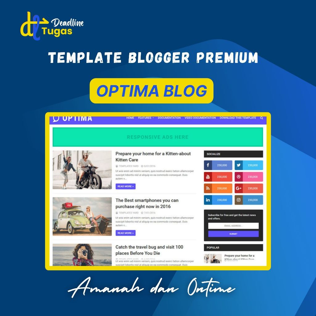 Template Blogger Premium Optima Blog