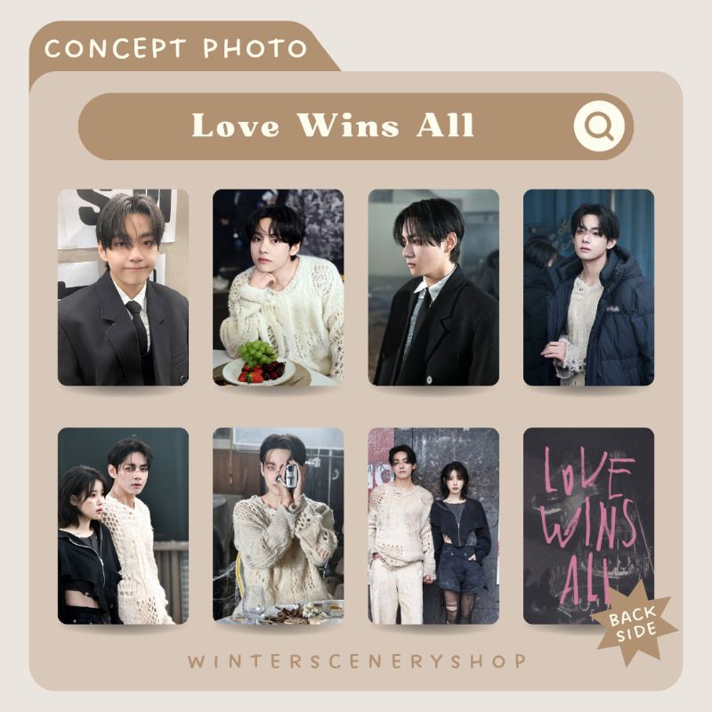 ꒰ winter scenery ꒱ Photocard V Taehyung BTS - Love Wins All | 1 set dapat 7 photocard sesuai katalog