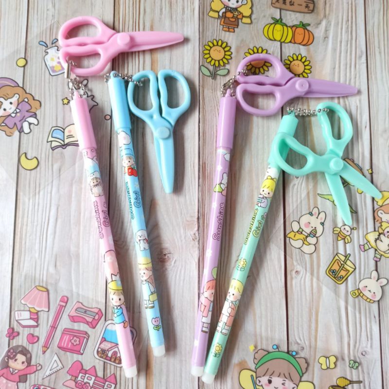 

Pulpen Gel Girl Momo Gantungan Gunting/Pen Gel Lucu Anak Anak/Ballpen Unik
