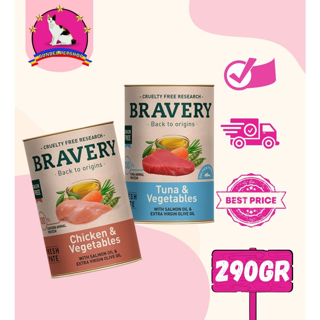BRAVERY Wet Food for Dogs 290gr / Makanan Basah Anjing / Wet Food