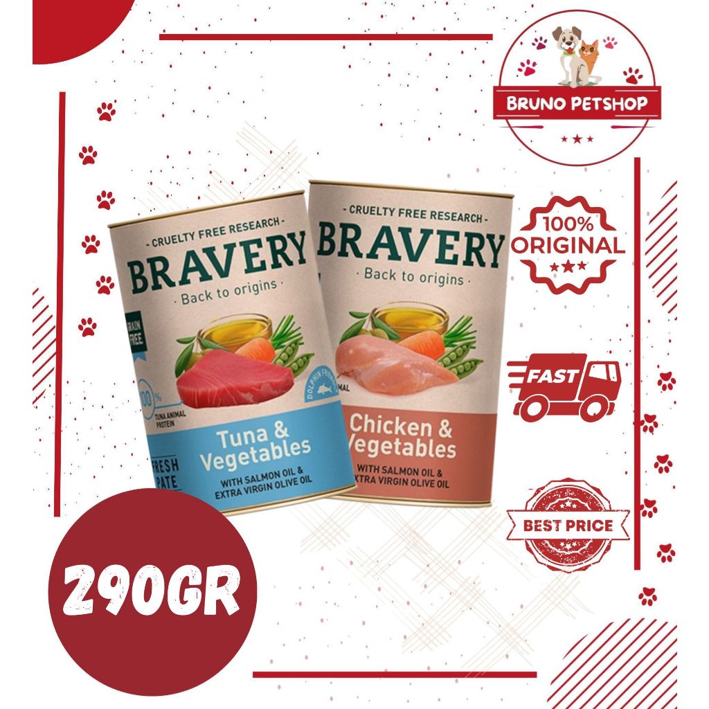 BRAVERY Wet Food for Dogs 290gr / Makanan Basah Anjing / Wet Food