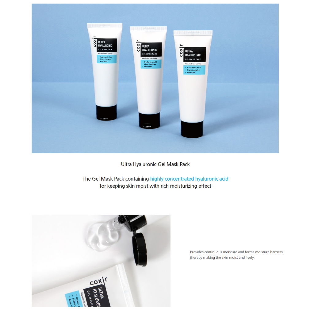Coxir ultra hyaluronic gel mask pack 80ml