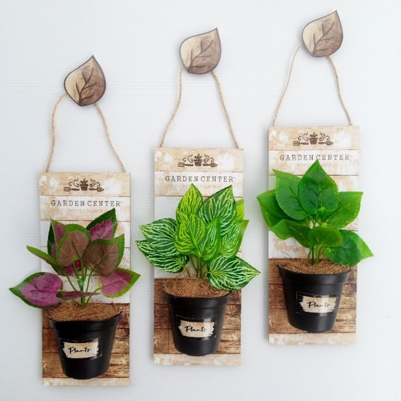 Hiasan Dinding Daun Artificial 3d Vertical Garden Bunga Rak Pot Gantung Tempel Timbul