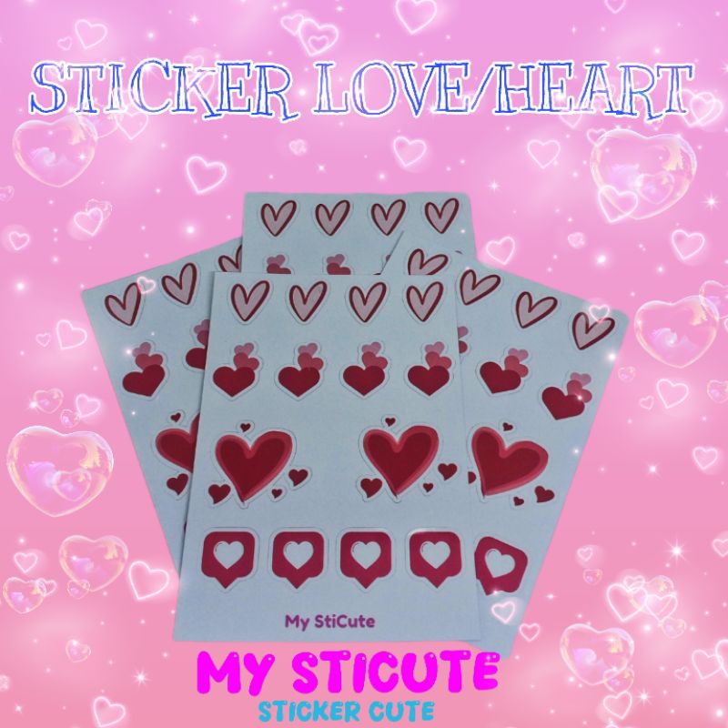 

(Isi 4 lembar)My StiCute Sticker Sheet Love Heart Vol.2