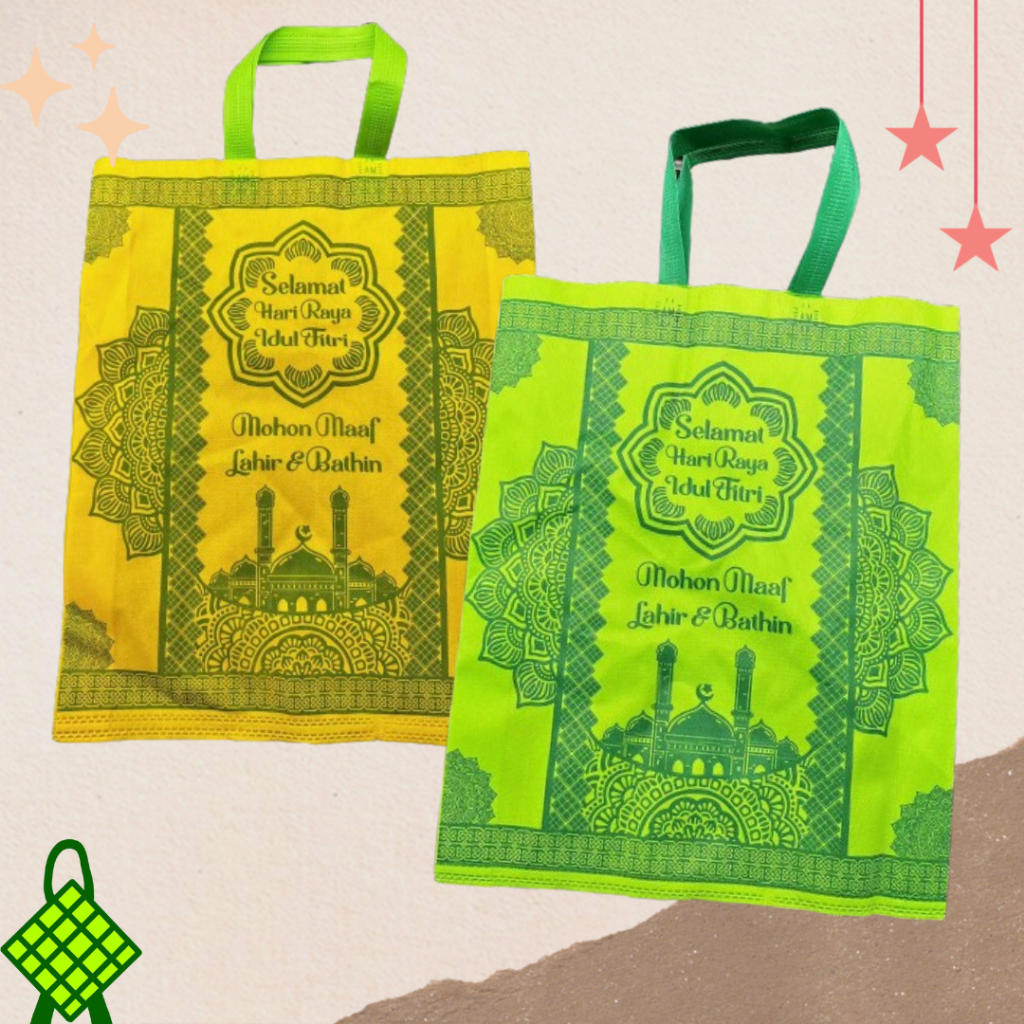 [LUSINAN 12 ] Goodie bag Idul Fitri series 2024 38x45x8 - Goodie bag Idul Fitri -Tas hampers Lebaran