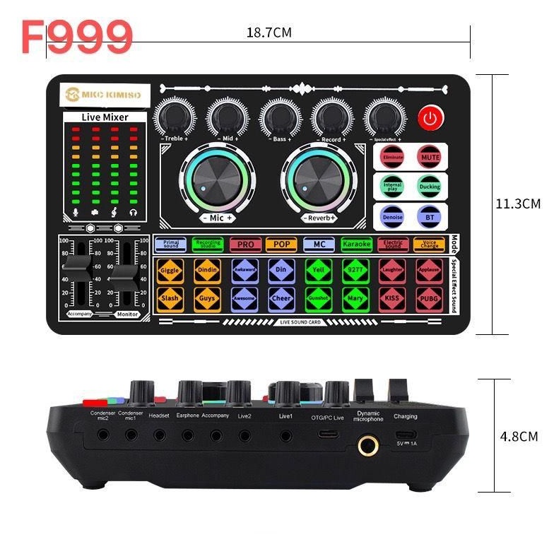Live Soundcard Wireless Bluetooth F999 Mixer Soundcard For HP PC t B6E9