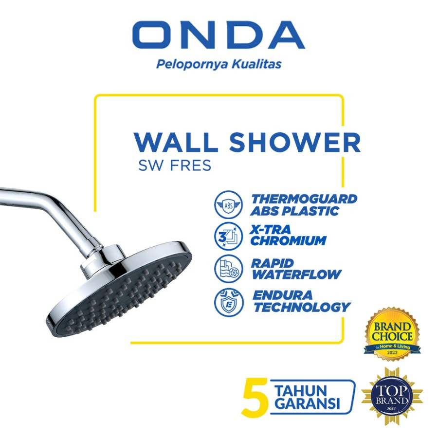 Wall Shower ONDA SW FRES 1/2 Chrome Rain Dinding
