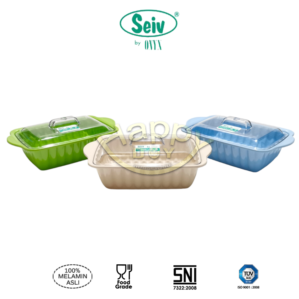 WADAH SAJI | WADAH LAUK | WADAH MAKANAN | CASSEROLE MELAMIN SEGI + TUTUP SEIV 650ML
