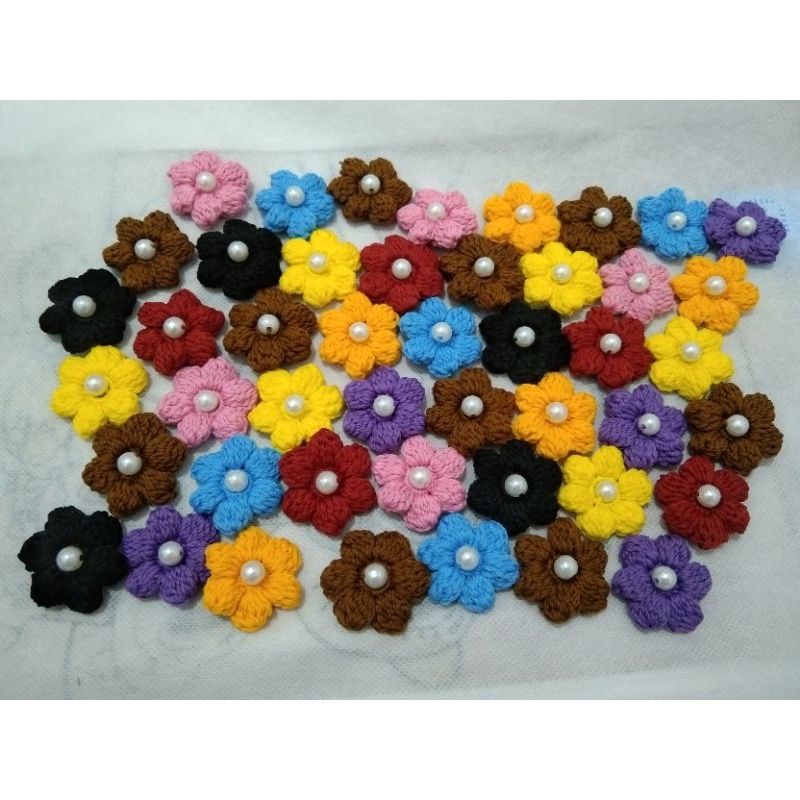 Bros rajut/ Bros bunga/ Bros rajut bunga puff