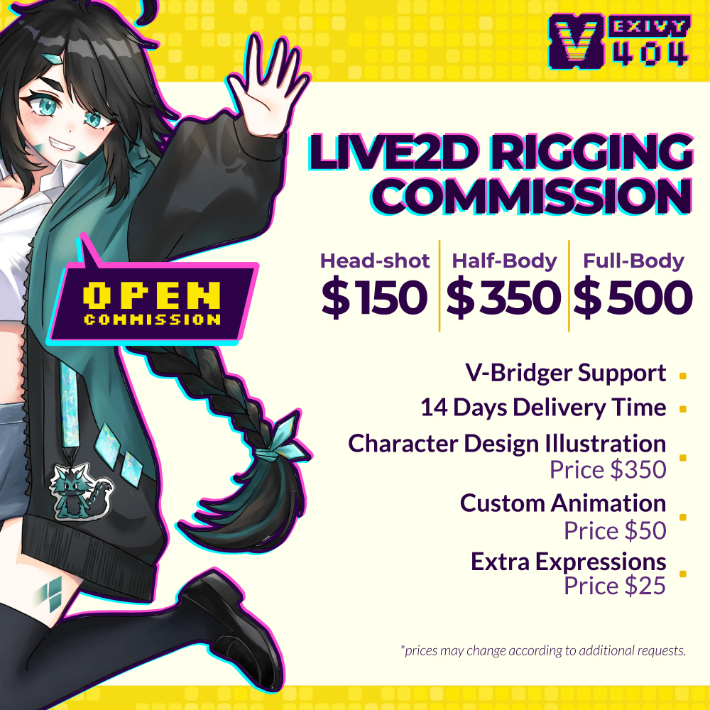 Live2D VTuber Model (Art + Rig) / Character Design + Rigging Animation