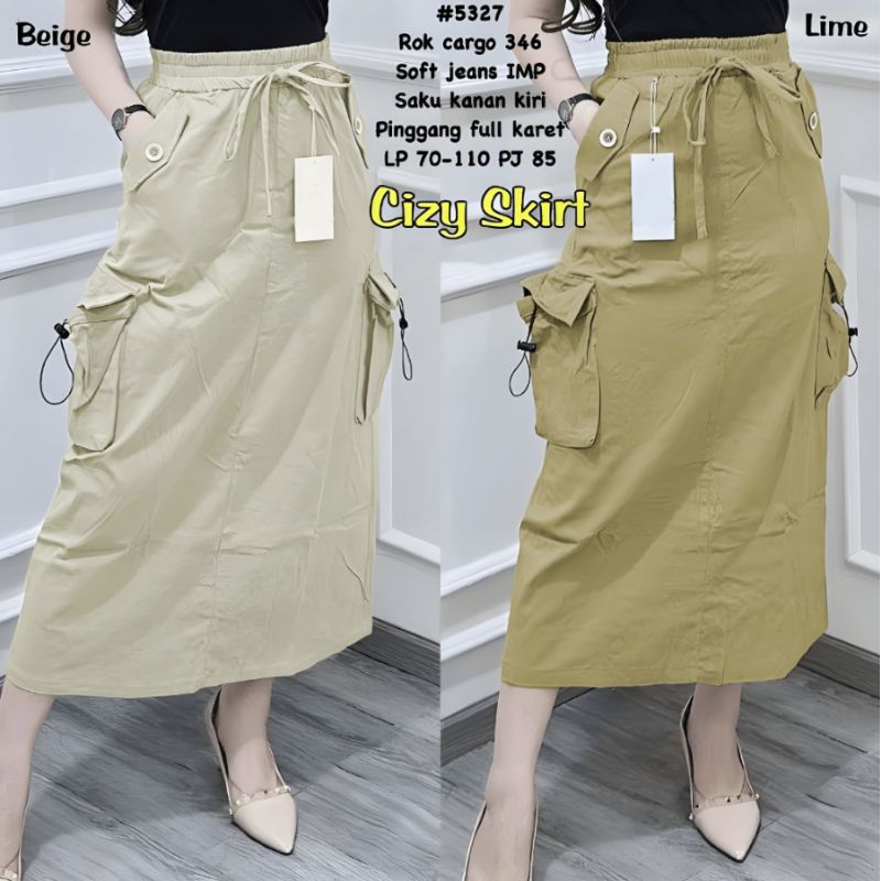 ROK DIZZY CARGO TWILL WANITA //ROK CIZZY  CARGO TWILL IMP PREMIUM MAXI SKIRT