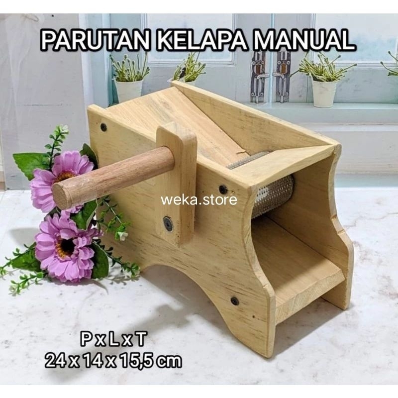Parut Kelapa Kayu Manual, Alat Parut Kelapa Manual, Parutan Kelapa