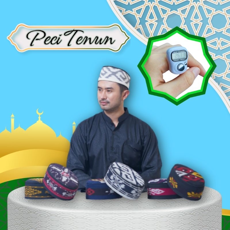 Peci Tenun Free Tasbih Digital .|| Peci Songket . || peci nusantara