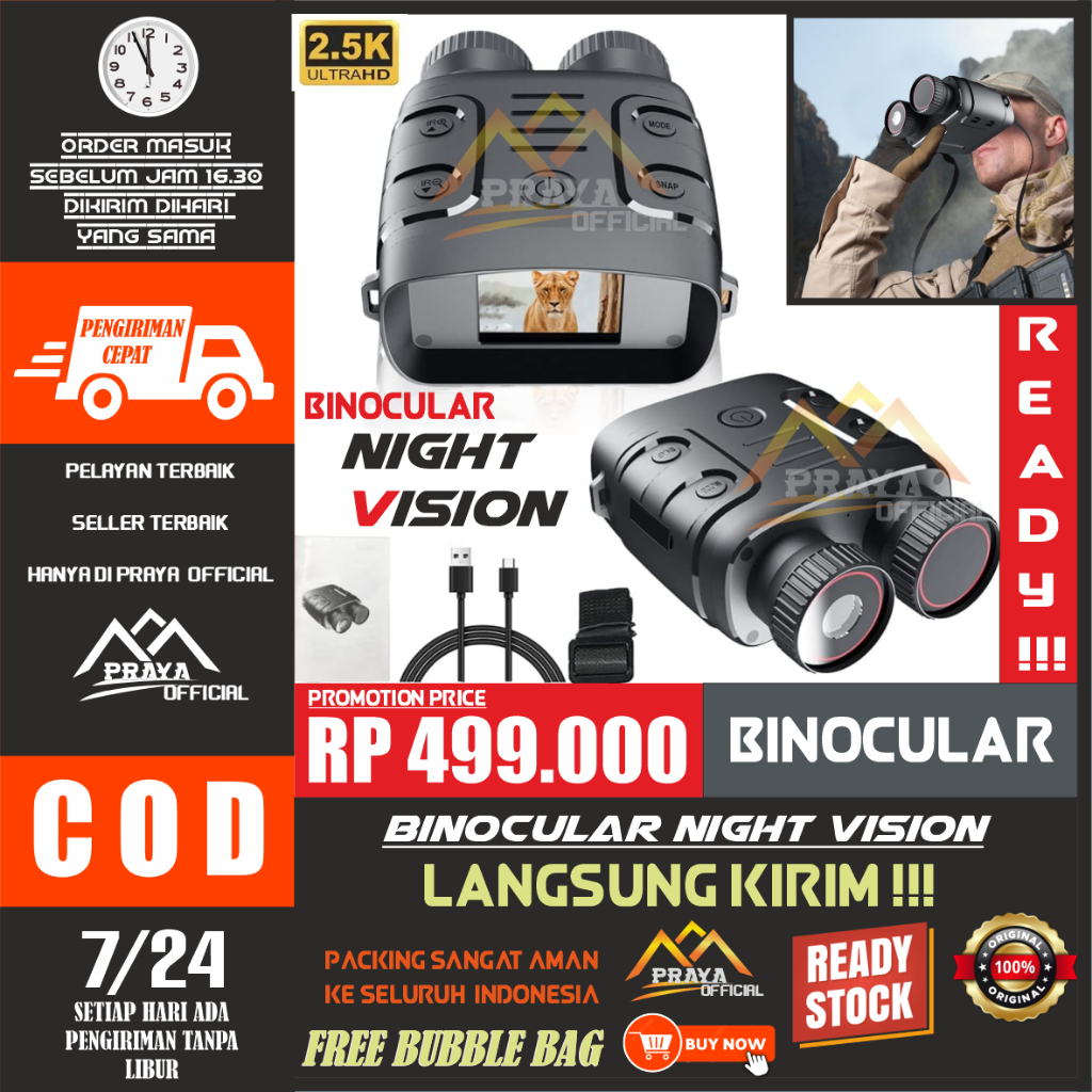 ⭐VERSI TERBARU 2.5K QHD NIGHT VISION TELESKOP TEROPONG MODE MALAM BERBURU HUNTING REKAM RECORD IR IN
