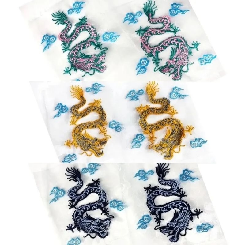 sepasang bordir naga