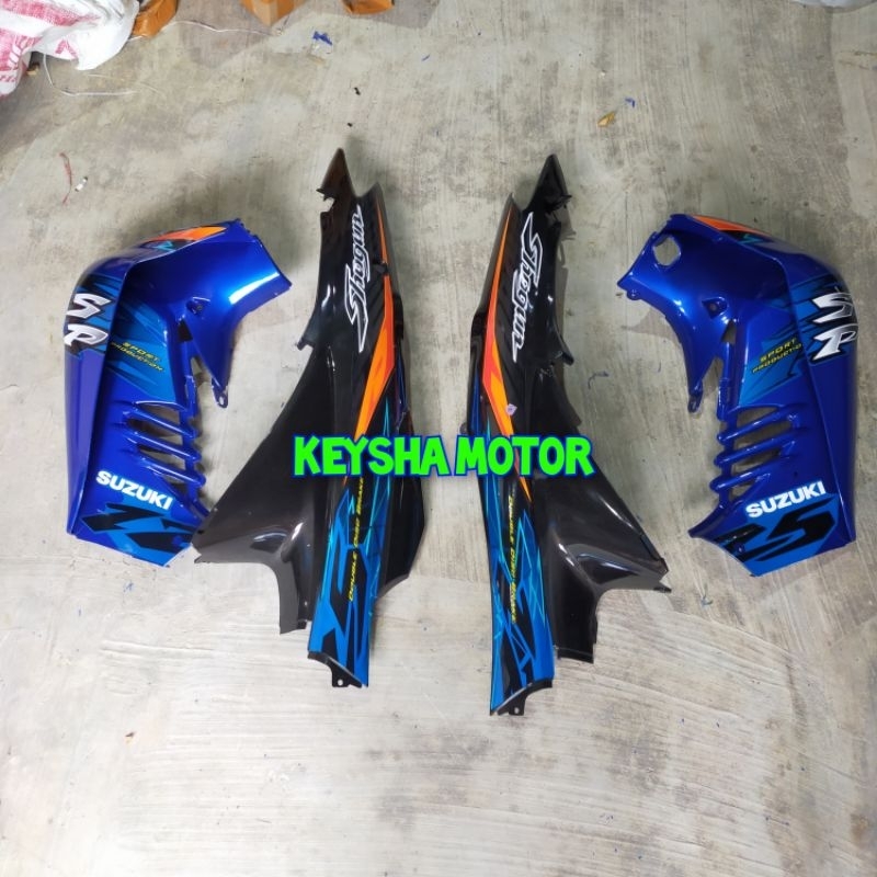 COVER BODY BELAKANG DAN SAYAP SHOGUN 125R SHOGUN SP BIRU HITAM