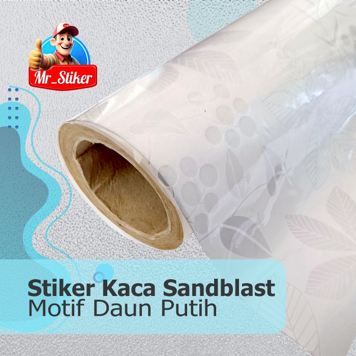 Stiker Kaca Film Motif Bunga Transparan 3D - Lebar 90 cm TAHAN AIR