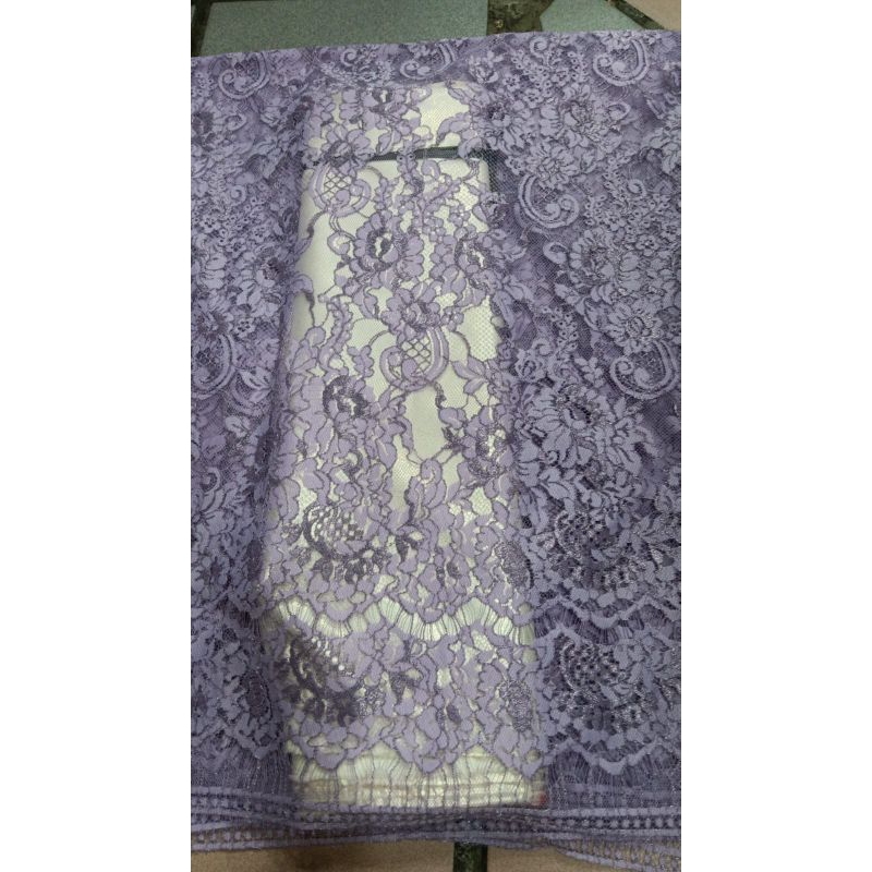 KAIN KEBAYA BROKAT SEMI PRANCIS BENANG SILVER