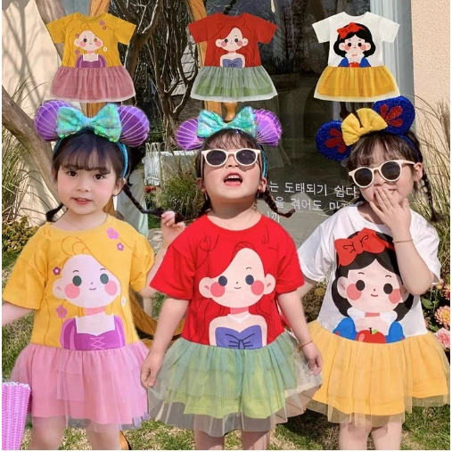 Dress Baju Gaun Anak Bayi Perempuan Princess Katun Tutu
