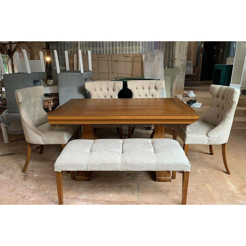 Promo Set Meja Makan Minimalis / set kursi makan minimalis jati / meja makan minimalis jati