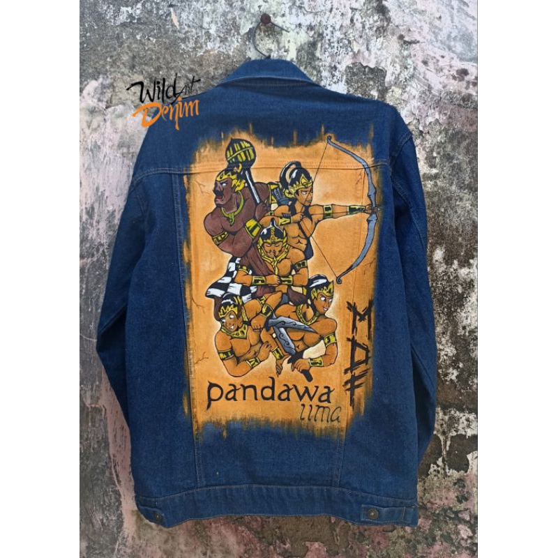 Lukis jaket denim Custom (desain bebas)