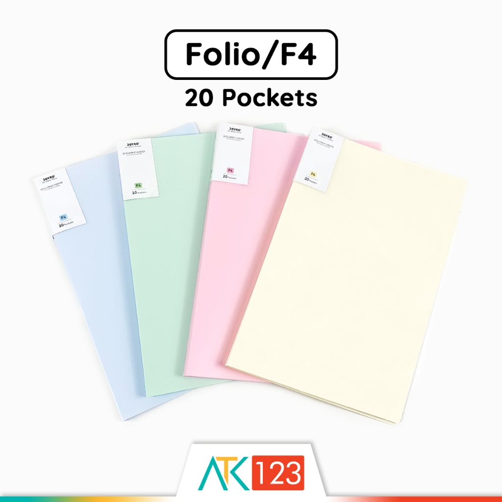 

Map File / Display Book / Clear Holder / Document Keeper Folio / F4 20 Pockets Pastel Joyko DK-B20F4