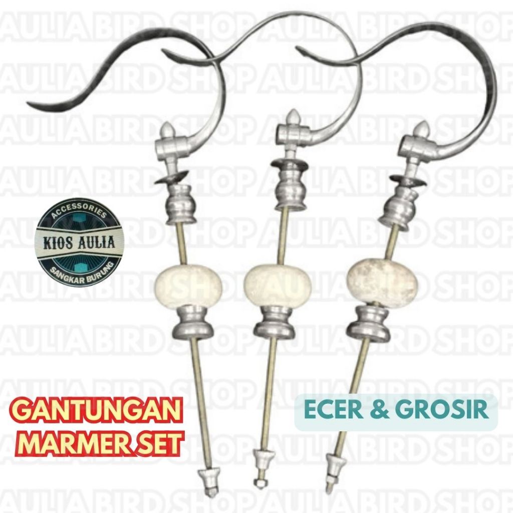 (GROSIR ECER) GANTUNGAN MARMER LIPAT BNR SET PION MARMER SANGKAR KANDANG KOTAK 1 PCS