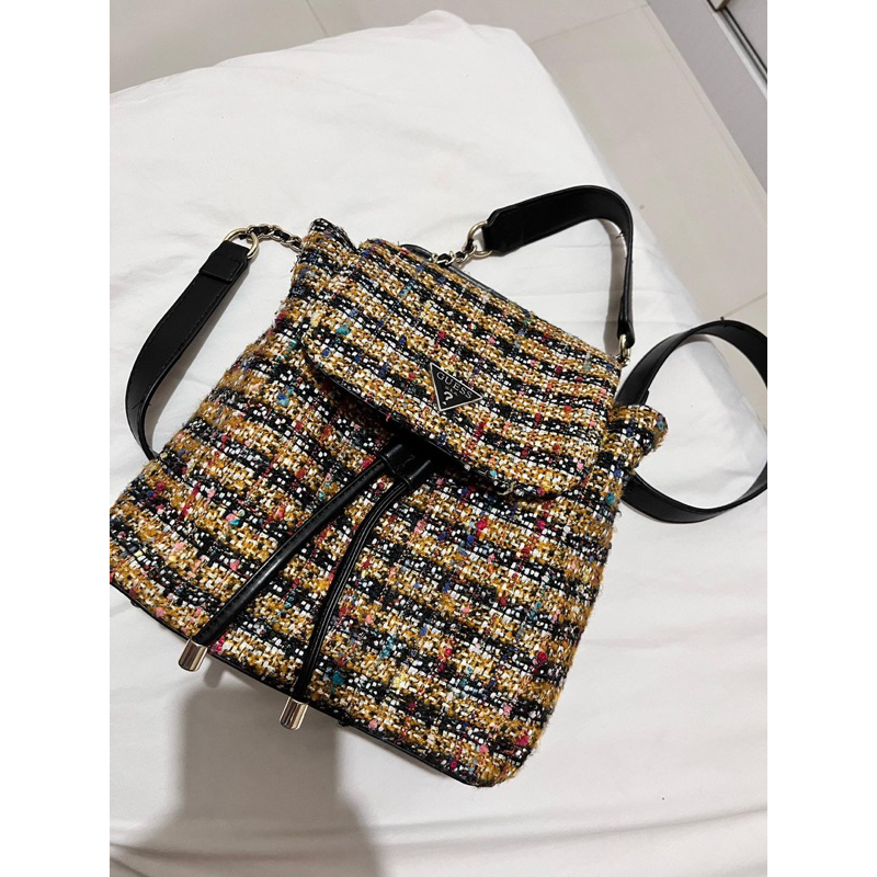 Guess Bag tweed flap backpack