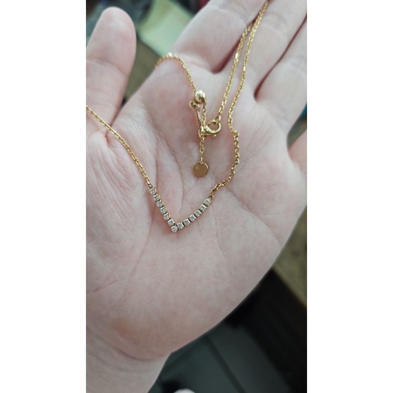 Kalung koye solitaire mata satu listring emas asli 8k korea 375 murah