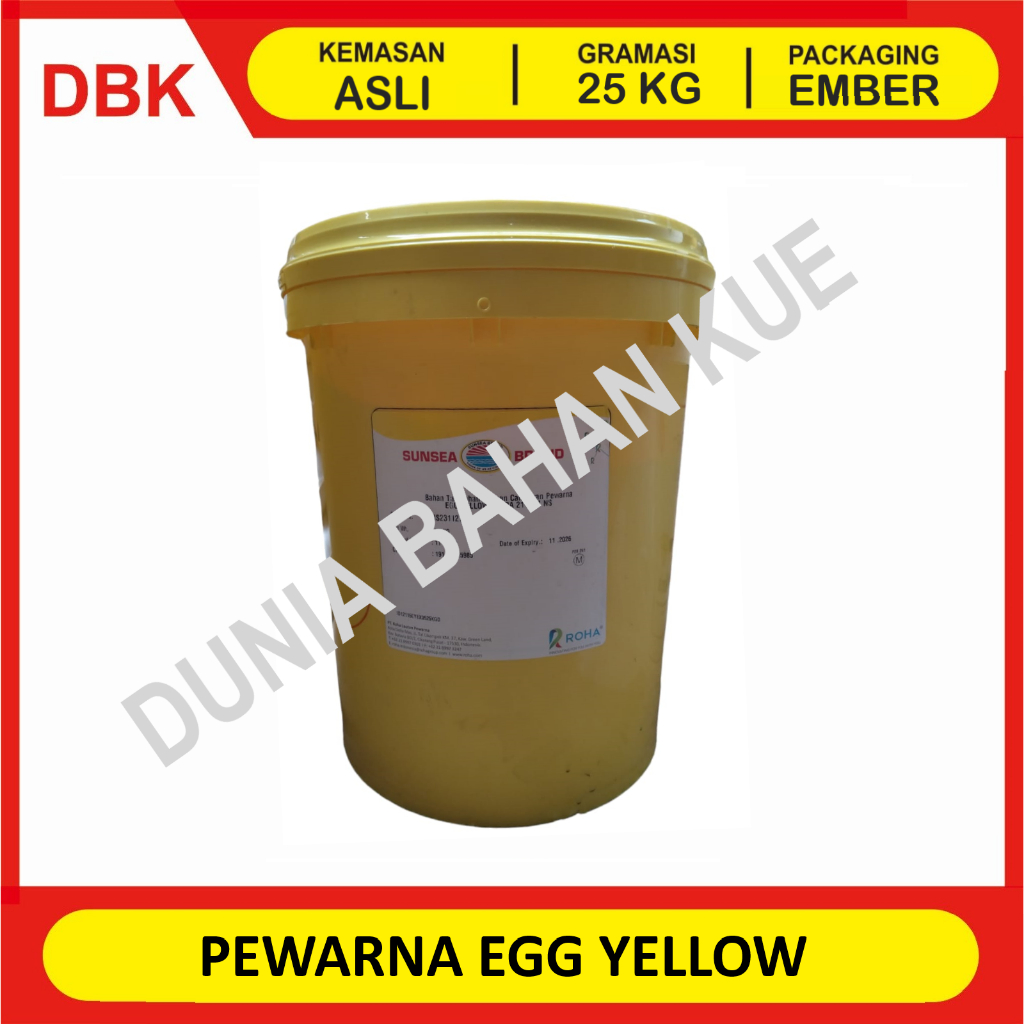 

PEWARNA EGG YELLOW / KUNING TELUR - 1 PAIL 25 KG / PEWARNA MAKANAN FOOD GRADE