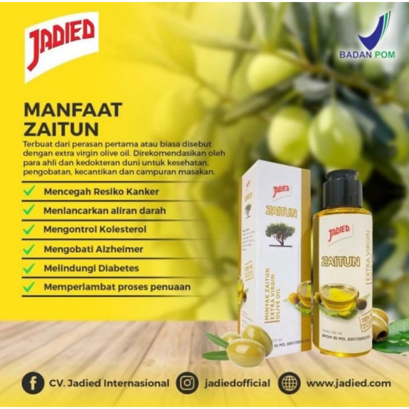 

MINYAK ZAITUN JADIED EXTRA VIRGIN KEMASAN 250 ML